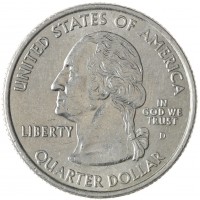 Монета США 25 центов 2005 Канзас D