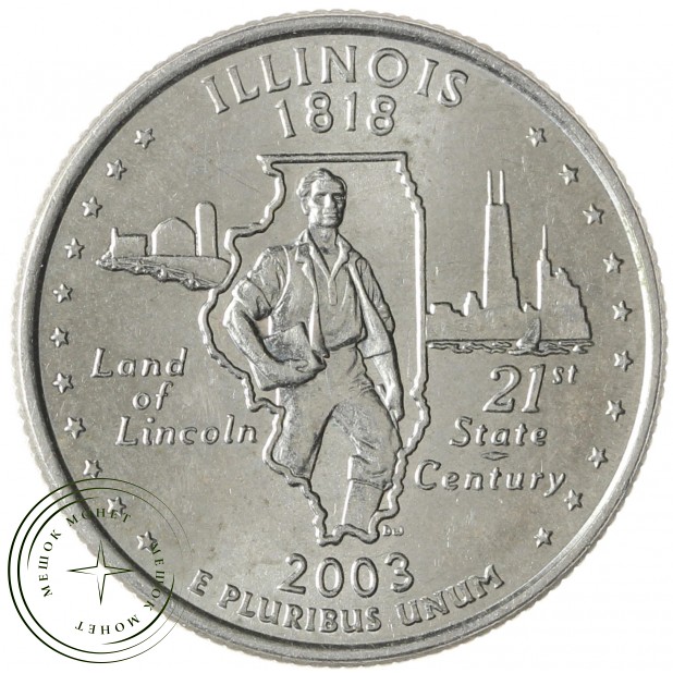 США 25 центов 2003 Иллиноис D