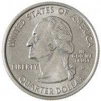 Монета США 25 центов 2003 Иллиноис D