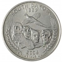 Монета США 25 центов 2006 Южная Дакота Р