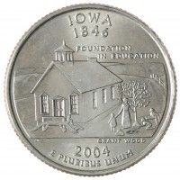Монета США 25 центов 2004 Айова Р