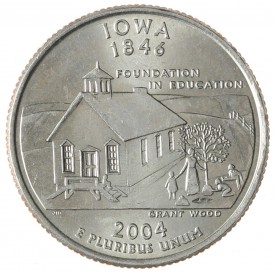 Монета США 25 центов 2004 Айова Р