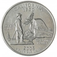 Монета США 25 центов 2005 Калифорния Р