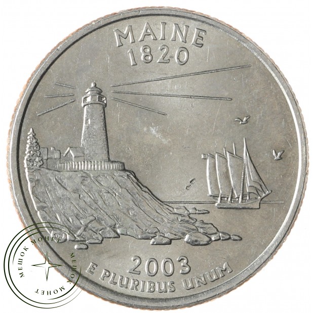 США 25 центов 2003 Мэн Р