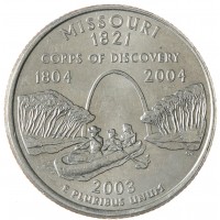 Монета США 25 центов 2003 Миссури Р