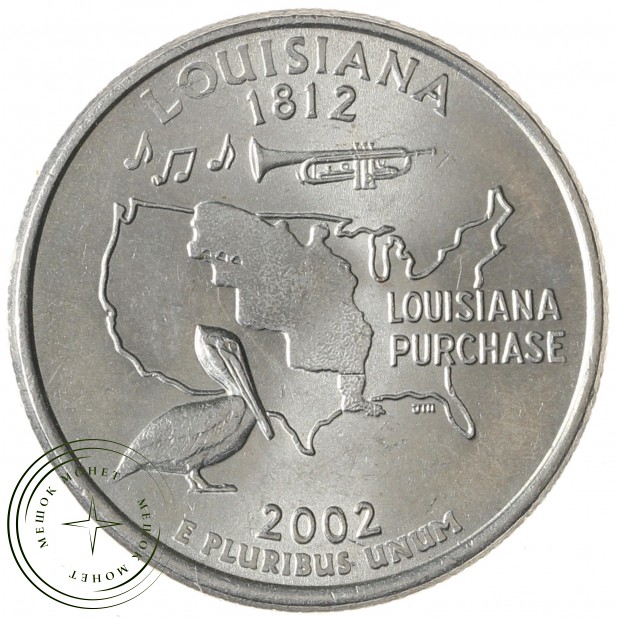 США 25 центов 2002 Луизиана Р
