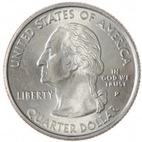 Монета США 25 центов 2002 Луизиана Р