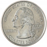 Монета США 25 центов 2001 Род-Айленд Р