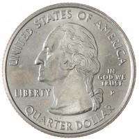 Монета США 25 центов 2001 Северная Каролина Р
