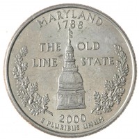 Монета США 25 центов 2000 Мэриленд Р