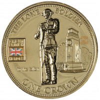 Монета Тристан-да-Кунья 1 крона 2010 Герои Великобритании - Одинокий солдат