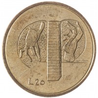 Монета Сан-Марино 20 лир 1976