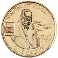 Монета Тристан-да-Кунья 1 крона 2010 Великие британские герои - Уинстон Черчилль