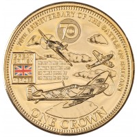 Монета Тристан-да-Кунья 1 крона 2010 70 лет битве за Британию