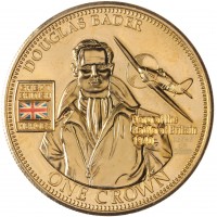 Монета Тристан-да-Кунья 1 крона 2010 Герои Великобритании - Дуглас Бадер