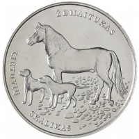 Монета Литва 1 1/2 евро 2017 Литовская гончая и Жемайтская лошадь