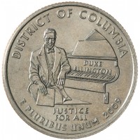 Монета США 25 центов 2009 Округ Колумбия Р