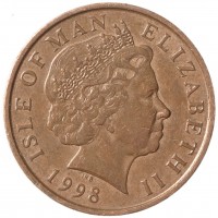 Монета Остров Мэн 1 пенни 1998