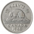 Канада 5 центов 1940