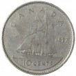 Канада 10 центов 1977
