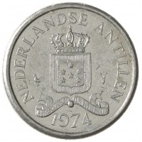 Монета Нидерландские Антильские острова 10 центов 1974