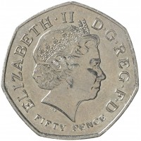 Монета Великобритания 50 пенсов 2014 Игры Содружества 2014 в Глазго