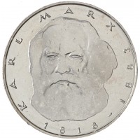 Германия ФРГ 5 марок 1983 100 лет со дня смерти Карла Маркса