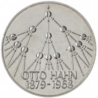 Монета Германия ФРГ 5 марок 1979 100 лет со дня рождения Отто Гана