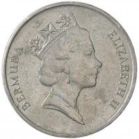 Монета Бермудские острова 5 центов 1997