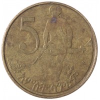 Монета Эфиопия 5 сантимов 2004