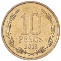Монета Чили 10 песо 2013