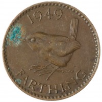 Монета Великобритания 1 фартинг 1949