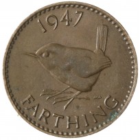 Монета Великобритания 1 фартинг 1947