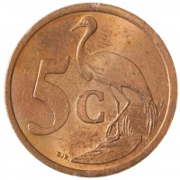 Монета ЮАР 5 центов 2005