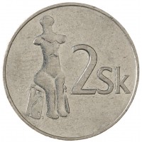 Монета Словакия 2 кроны 1993