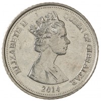 Монета Гибралтар 5 пенсов 2014