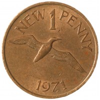 Гернси 1/2 нового пенни 1971