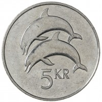 Монета Исландия 5 крон 2008