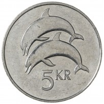 Монета Исландия 5 крон 2008