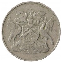 Монета Тринидад и Тобаго 25 центов 1972