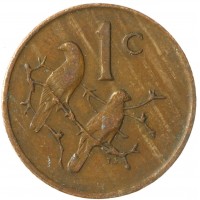Монета ЮАР 1 цент 1975