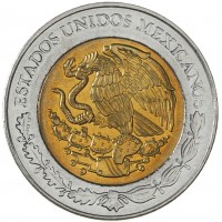 Монета Мексика 5 песо 2008 Франсиско Хавьер Мина