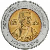 Монета Мексика 5 песо 2008 Мариано Матаморос