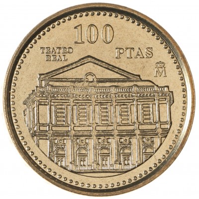 Монета Испания 100 песет 1997 Королевский театр
