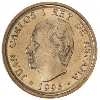 Монета Испания 100 песет 1996 Национальная библиотека