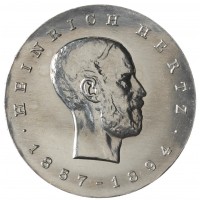 Монета ГДР 5 марок 1969 75 лет со дня смерти Генриха Рудольфа Герца