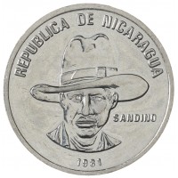 Монета Никарагуа 25 сентаво 1981