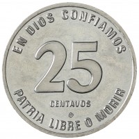 Монета Никарагуа 25 сентаво 1981