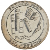Монета Испания 200 песет 1997 Хасинто Бенавенте-и-Мартинес