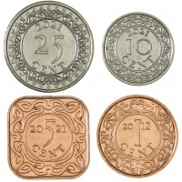 Суринам набор 4 монеты 2012 - 2021